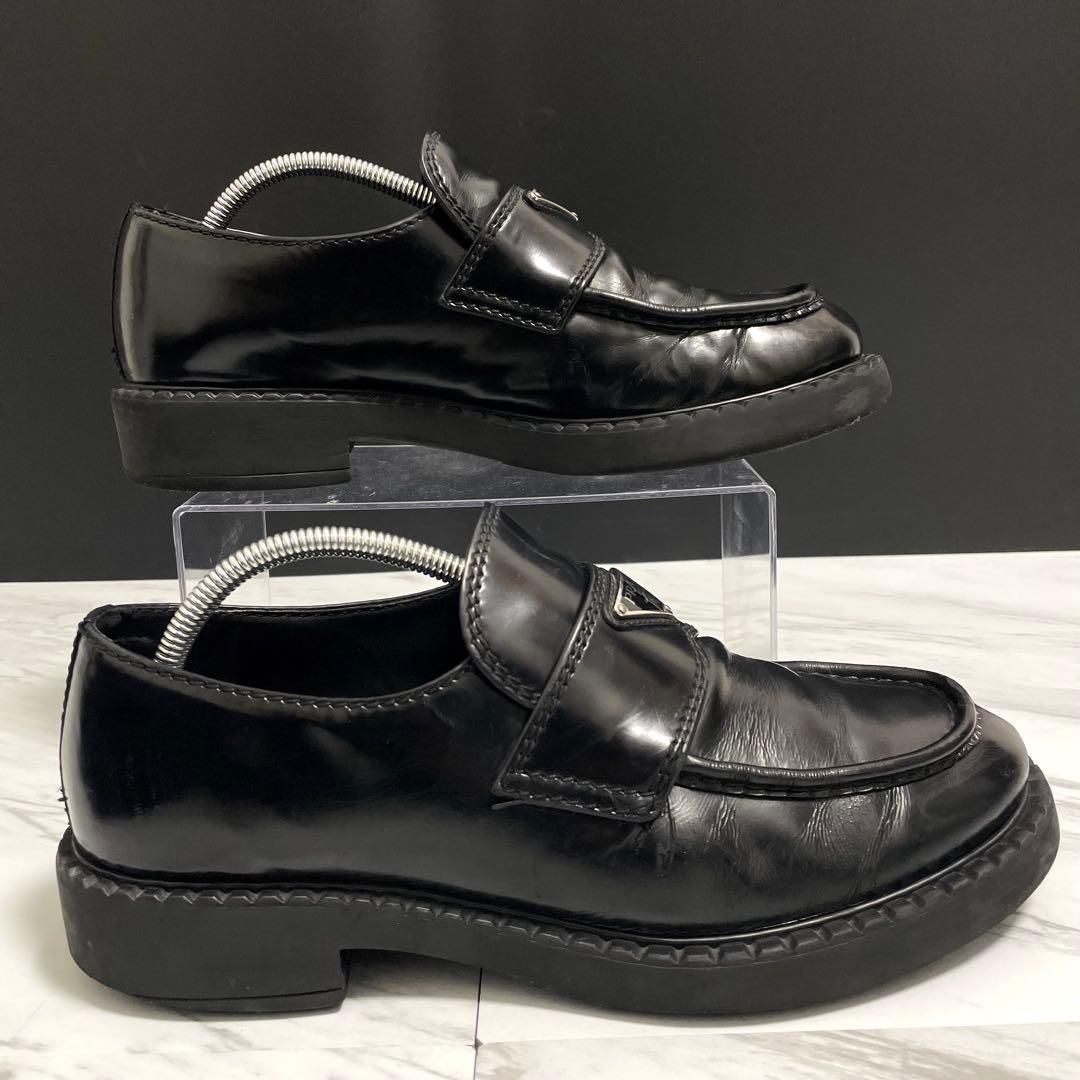 PRADA ローファー チョコレート 三角ロゴ 黒 メンズ 28.5cm