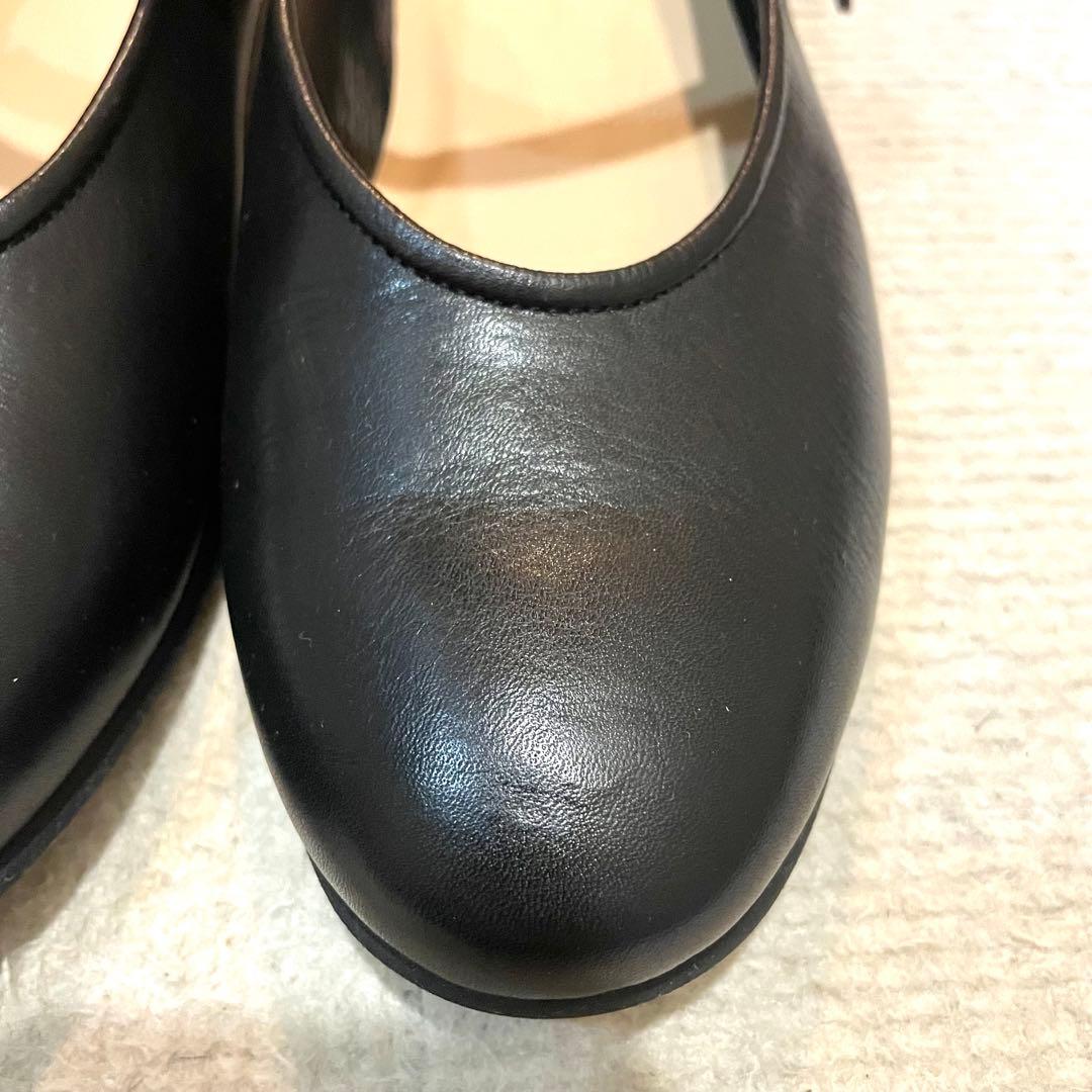 マーガレットハウエル ストラップ フラットシューズ メリージェーン 黒 23.5