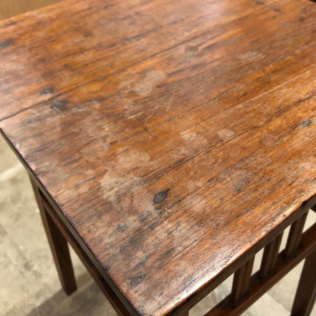 アンティーク　木製サイドテーブル　昭和レトロ　古家具　古道具　レトロ　古家具