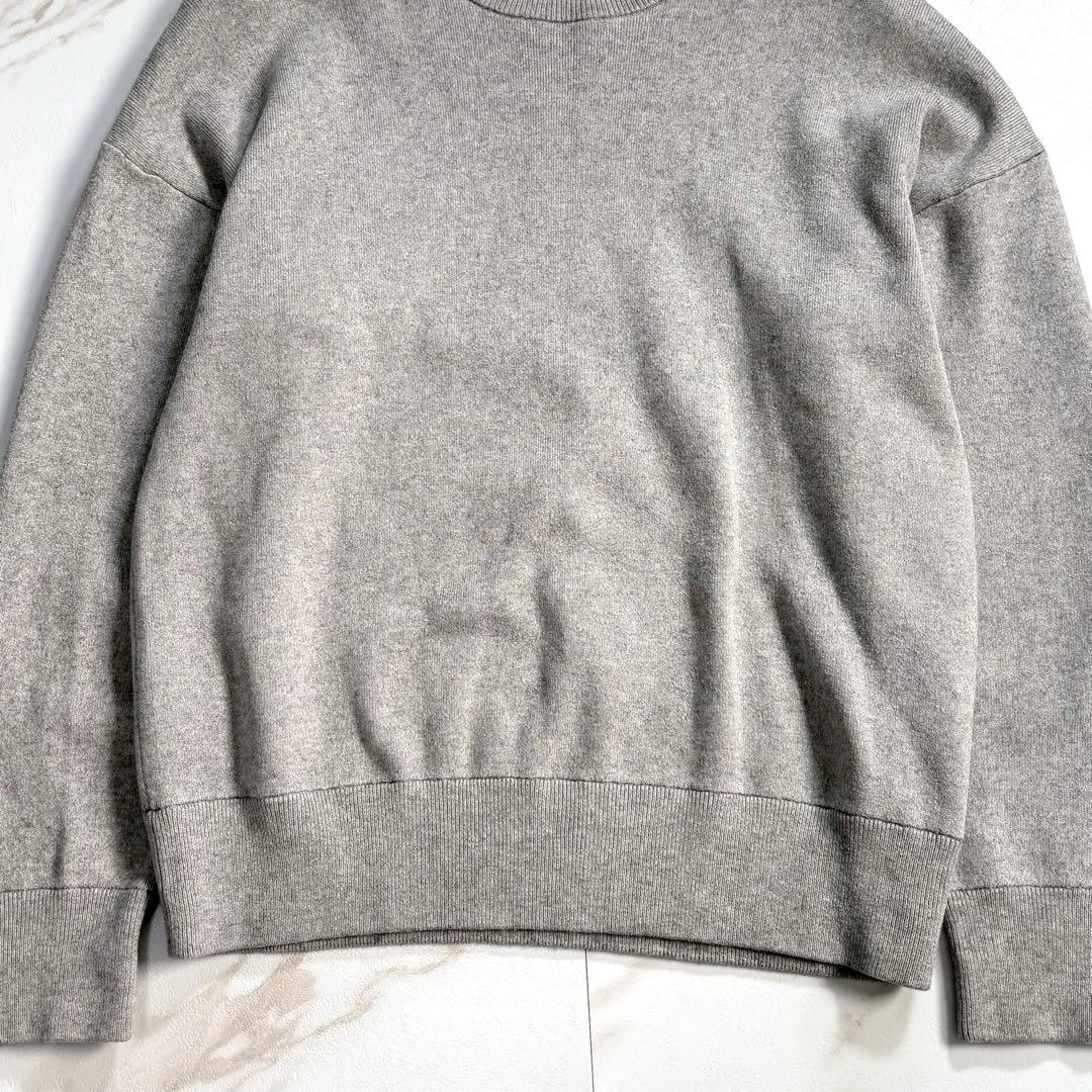 【極美品】エブール カシミヤ混 スウェット ニット クルーネック F グレー