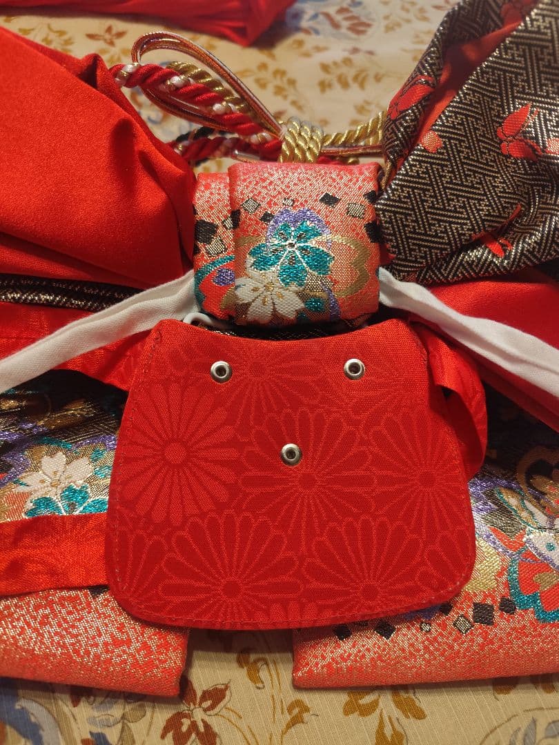 七五三　着物　筥迫セット　　7歳　女の子　絞り柄　袋帯