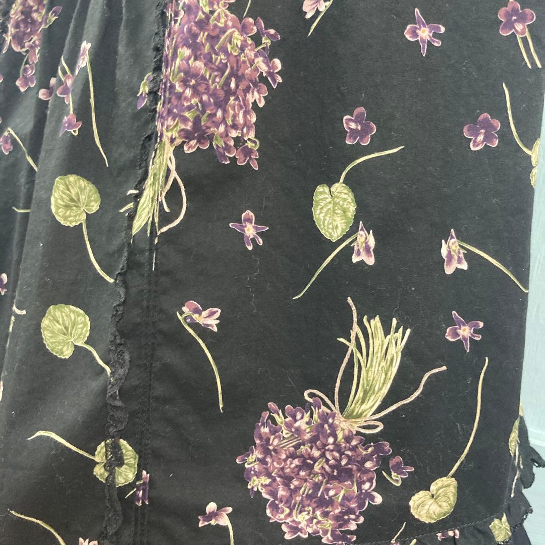 ピンクハウス 菫柄キャミソール 黒