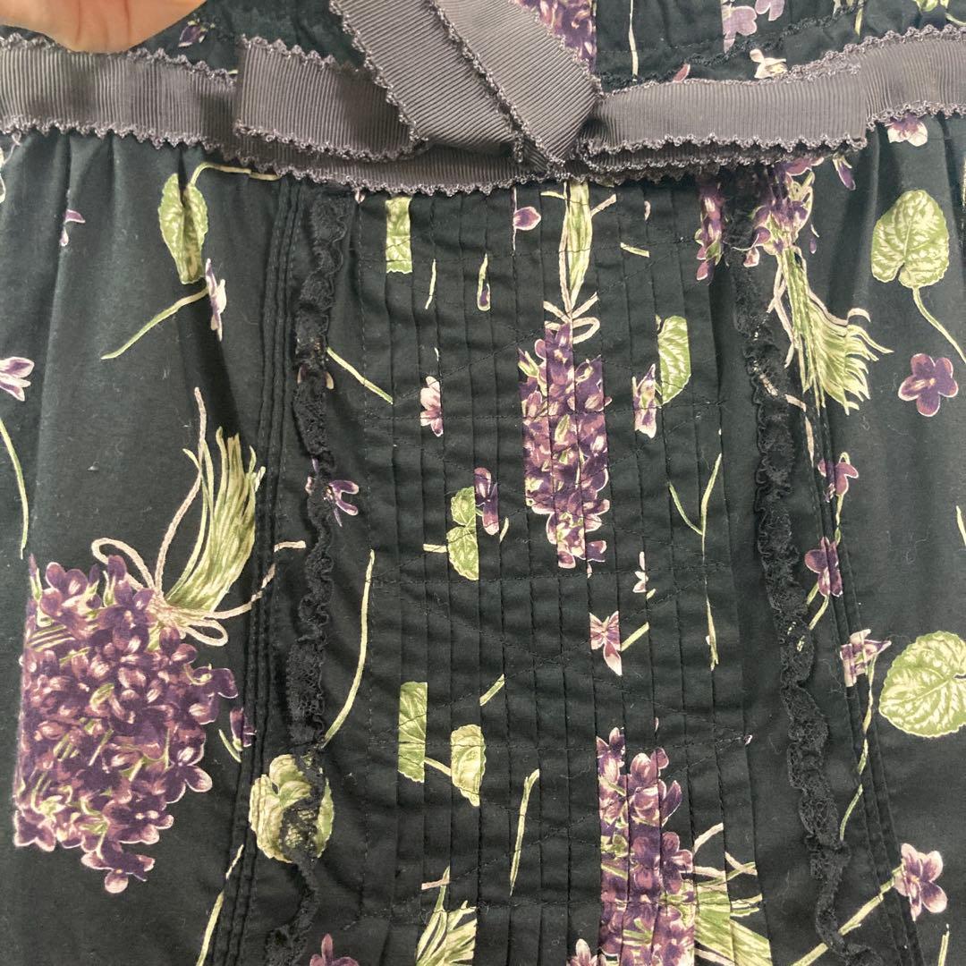 ピンクハウス 菫柄キャミソール 黒