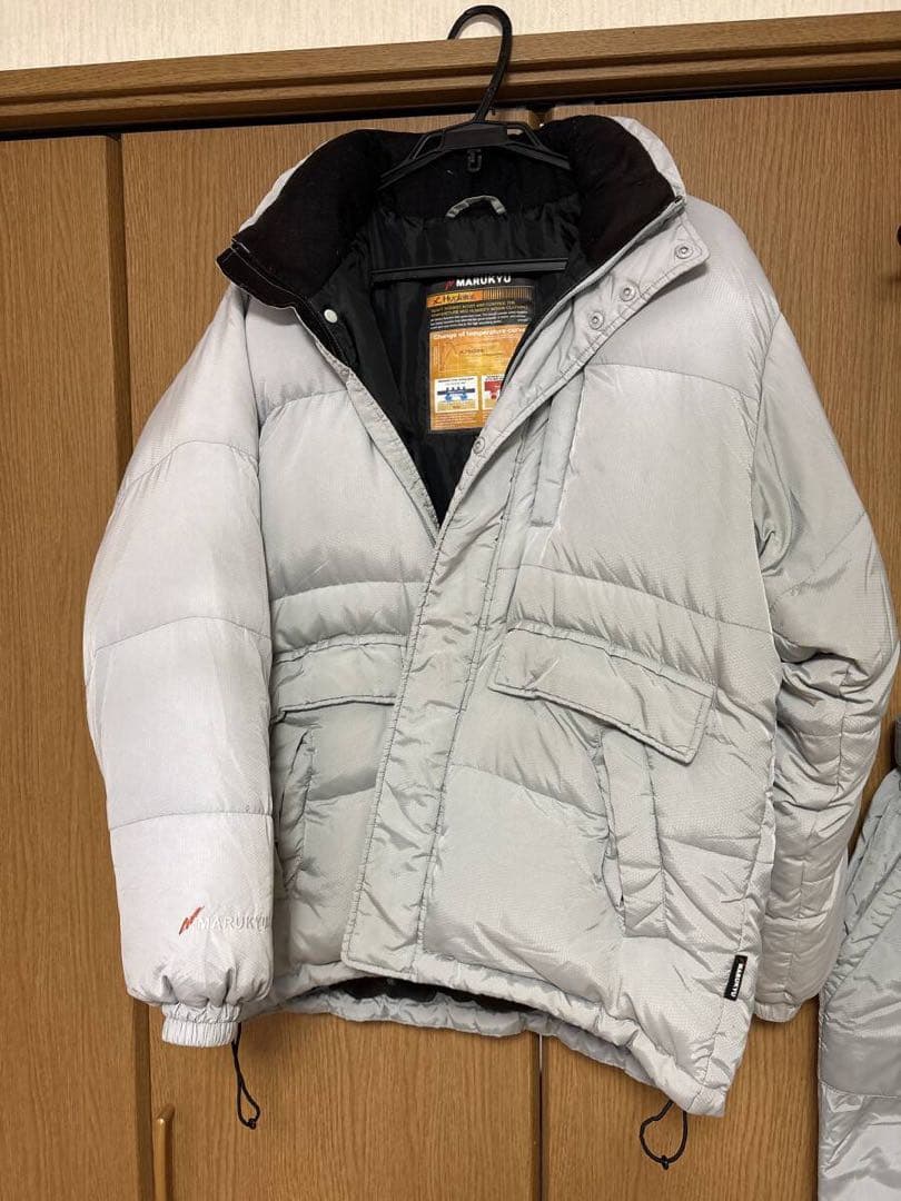 MARUYTU ダウンフィッシングスーツ 上下セット シルバー