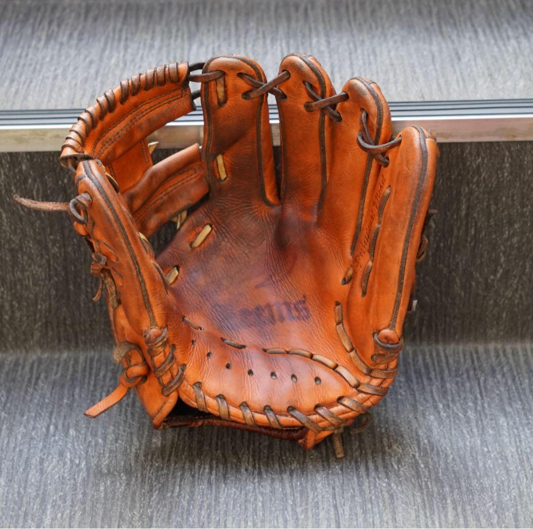 オレンジ レザー 硬式野球グローブ