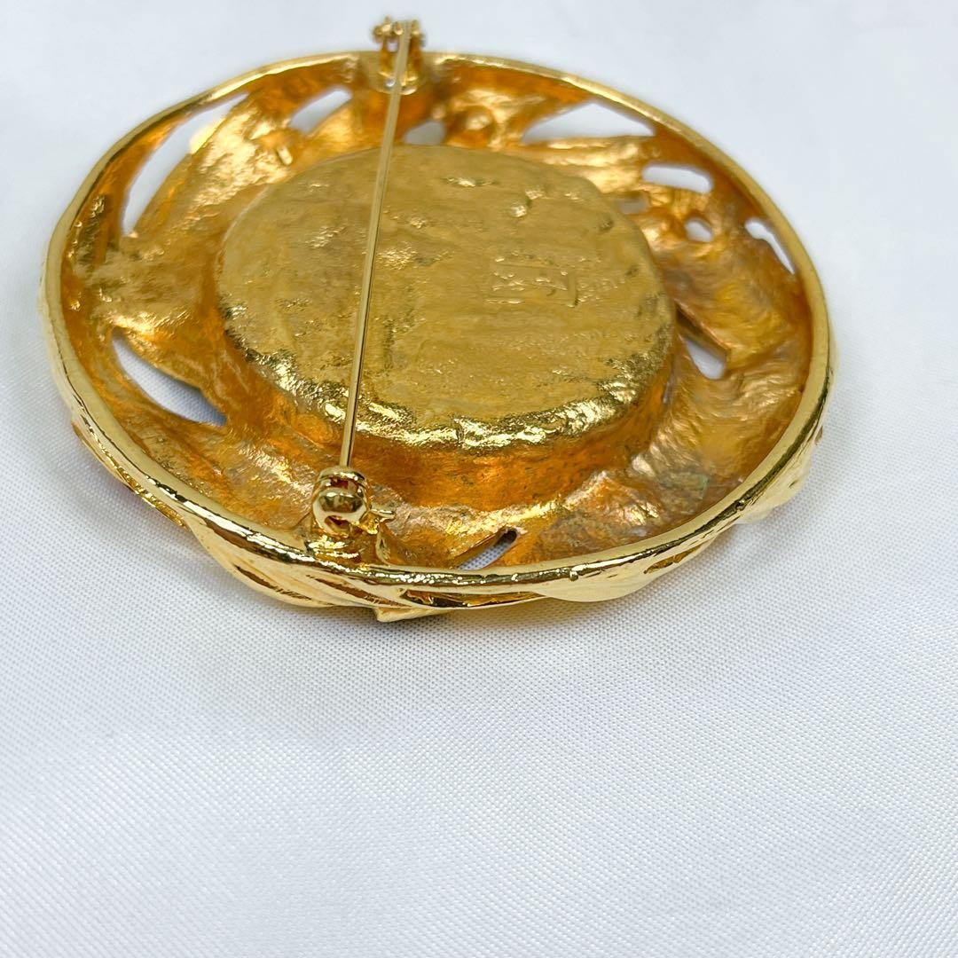 極美品 超希少 イヴサンローラン カラーストーン ブローチ ビンテージ GP