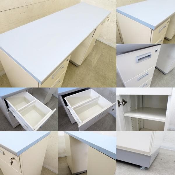 中日販売■調剤薬局什器■DP監査台■作業台■デスク■奥行45cm■ドロワー■鍵付