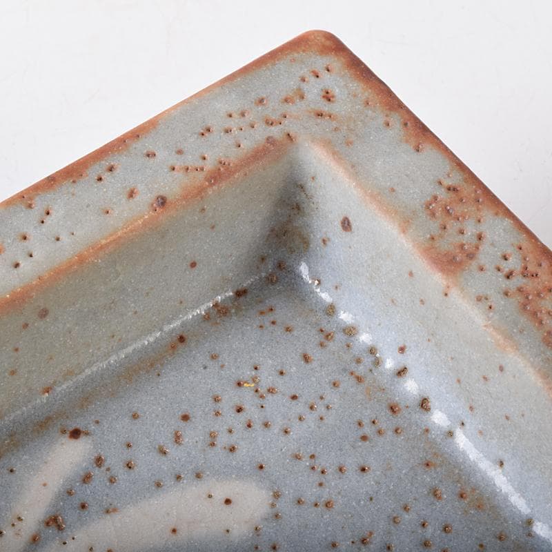 北大路魯山人作　鼠志野　四方鉢　裏千家十五代鵬雲斎極め箱　V　R8365