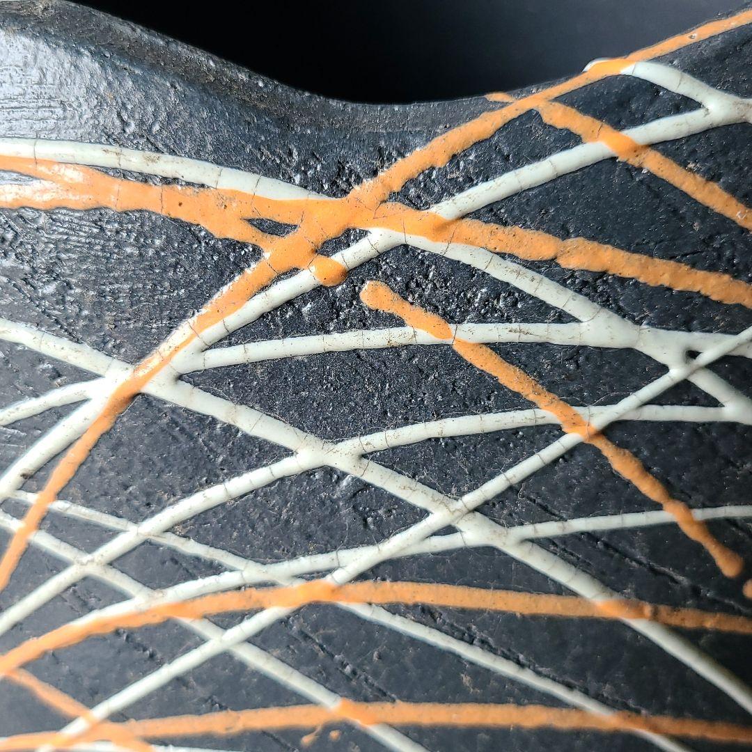 信楽焼傘立てイッチン掛け 高さ３８cm