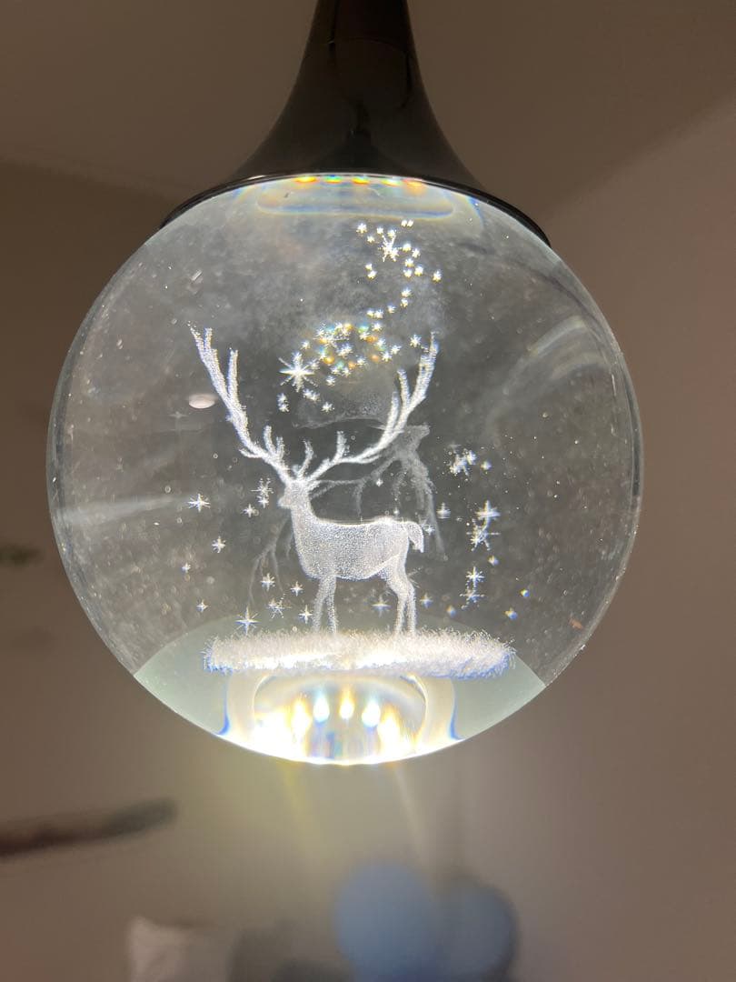 鹿のデザイン ガラス製ペンダントライト スポットライト　ダクトレール　LED