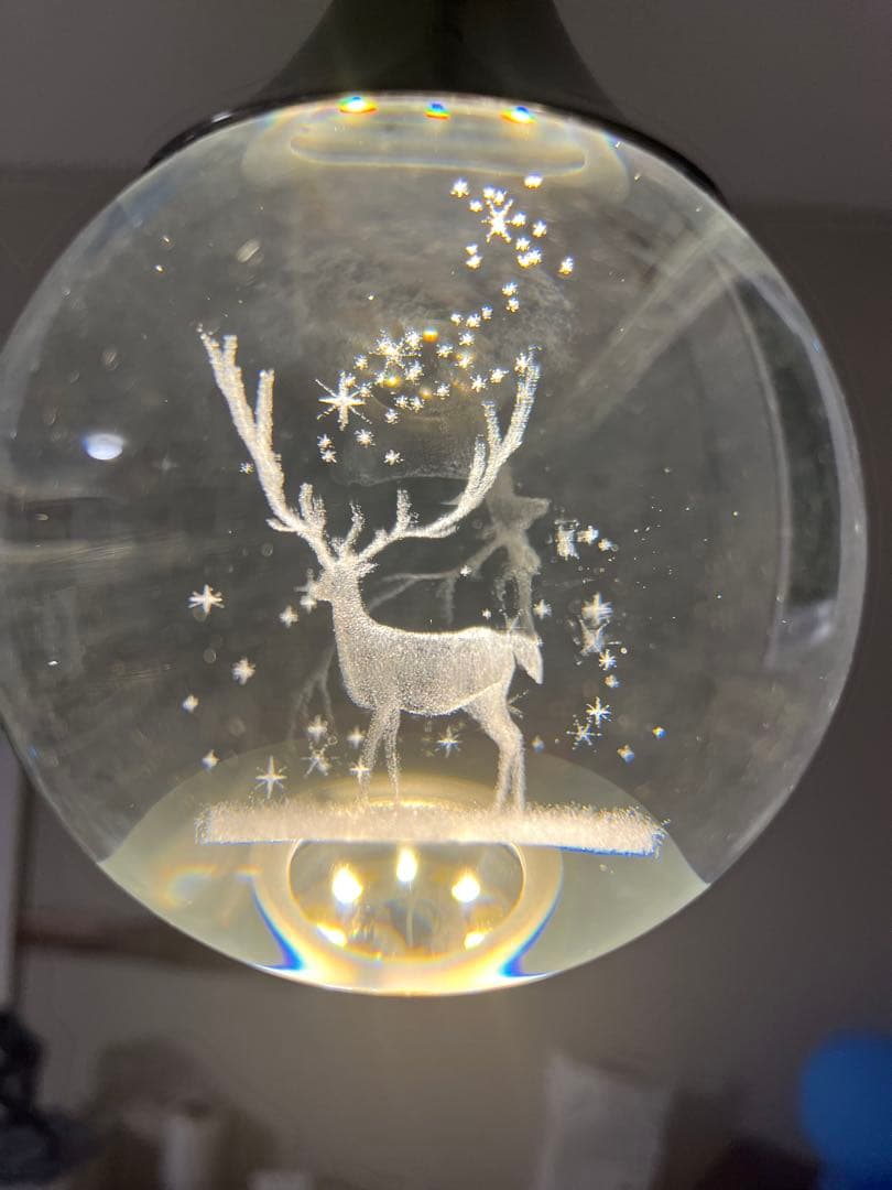 鹿のデザイン ガラス製ペンダントライト スポットライト　ダクトレール　LED