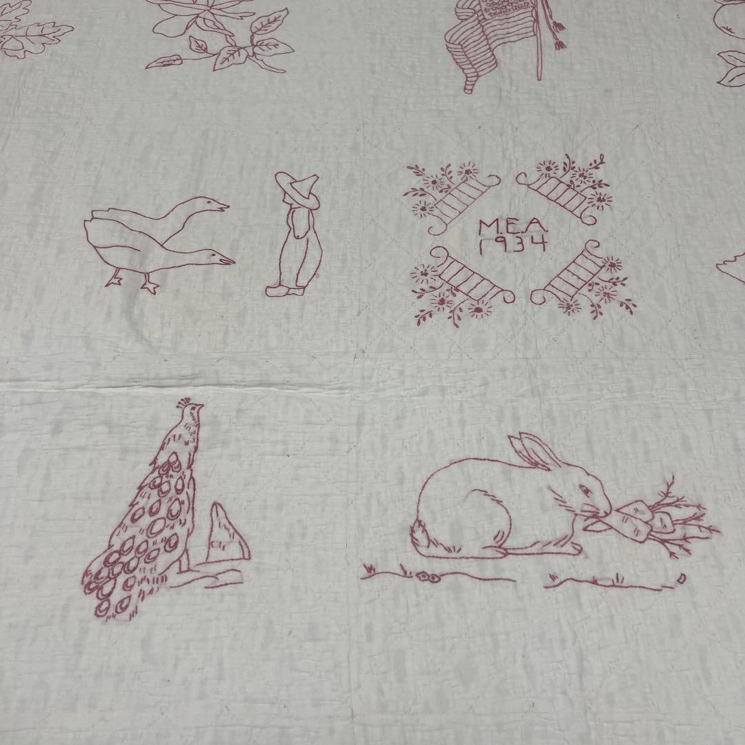 アンティークキルト✴︎刺繍キルト