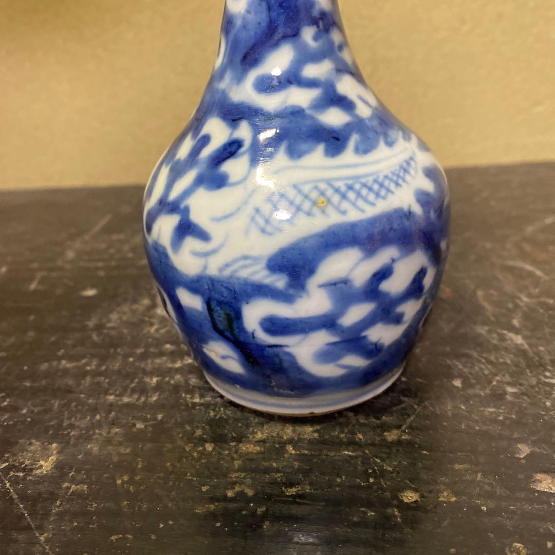 清朝染付徳利　中国古玩