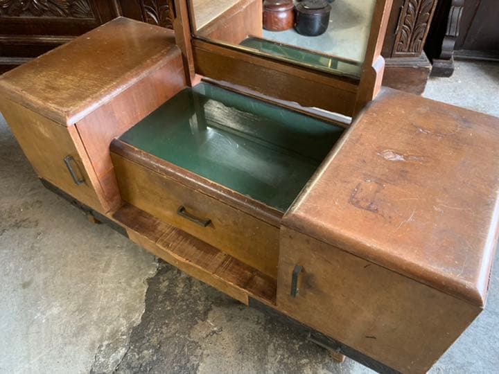 昭和　アンティーク　レトロ　ドレッサー　鏡台　姿見　ミラー　化粧台