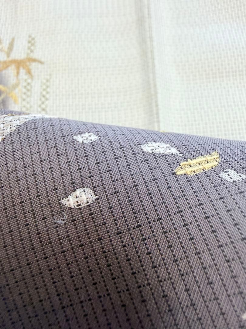 未使用 高級 訪問着 正絹 袷 白大島紬 刺繍 ホワイト 暈し染め パールトーン