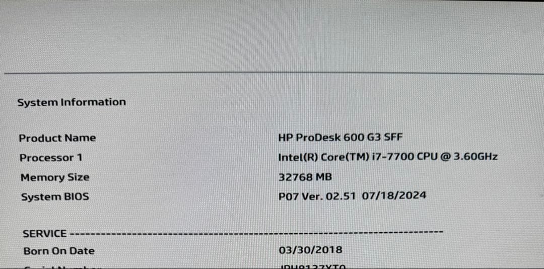 Windowsデスクトップ HP ProDesk 600 G3 SFF