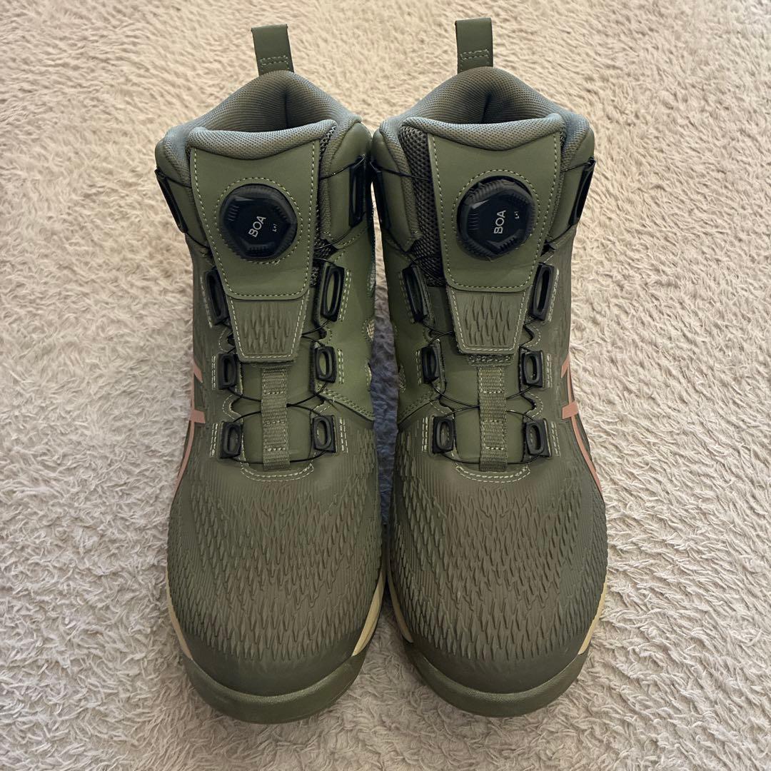 アシックス安全靴 CP122 マントルグリーン×ローズゴールド28㎝