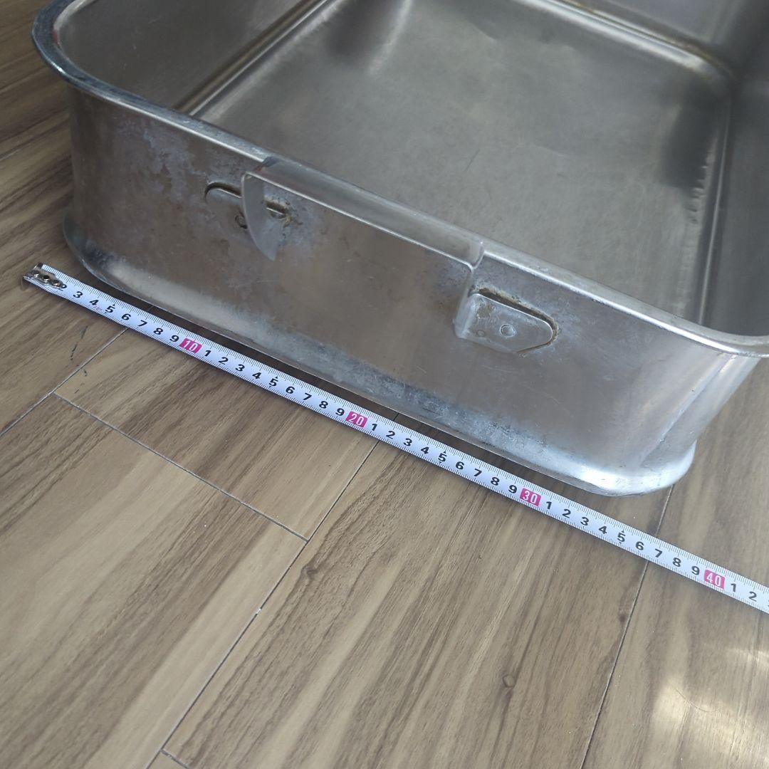 蓋なしアルミ飯台　ジャンクガーデン　アンティーク　昭和古道具　骨董　レトロ
