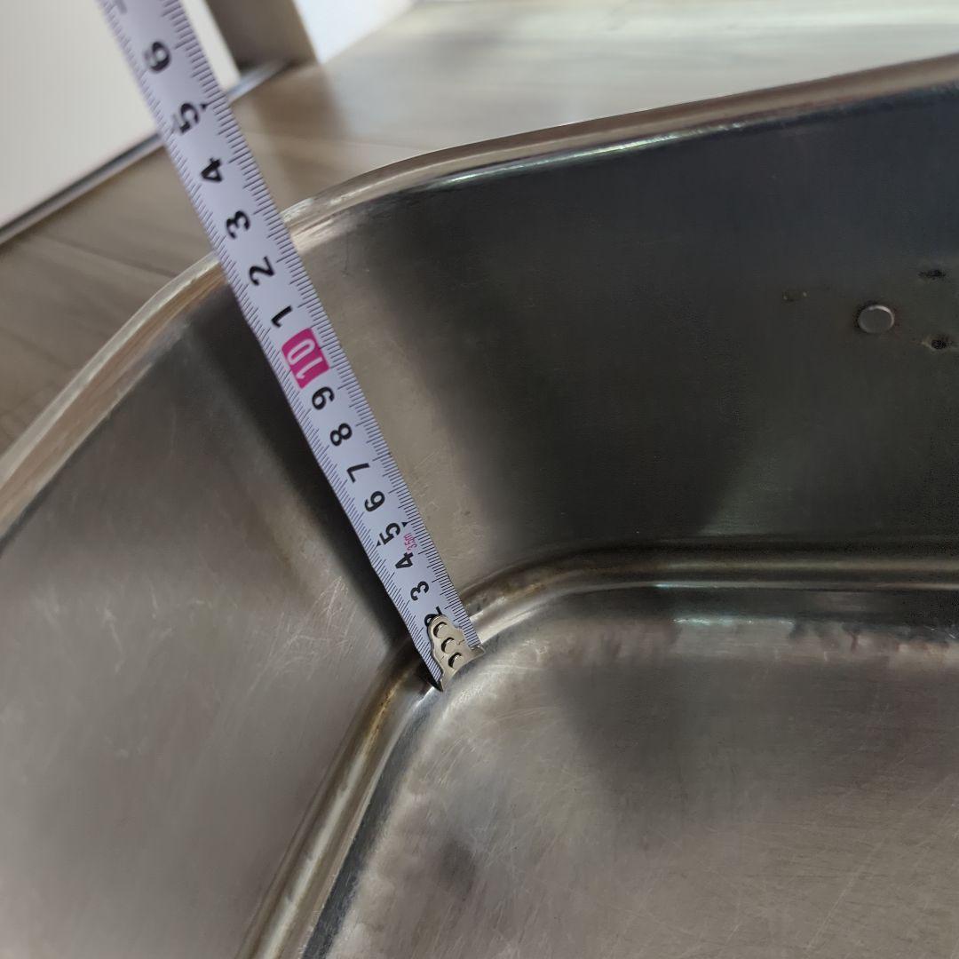 蓋なしアルミ飯台　ジャンクガーデン　アンティーク　昭和古道具　骨董　レトロ