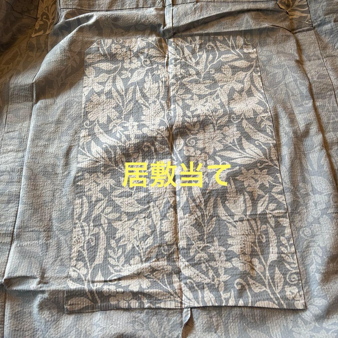 阿波しじら織り 抜染シリーズ グレー地 ぶどうと撫子