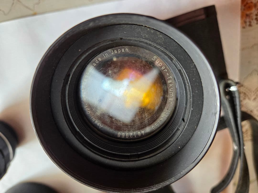 ペンタックス SPOTMATICフィルム一眼レフカメラ Takumar望遠レンズ