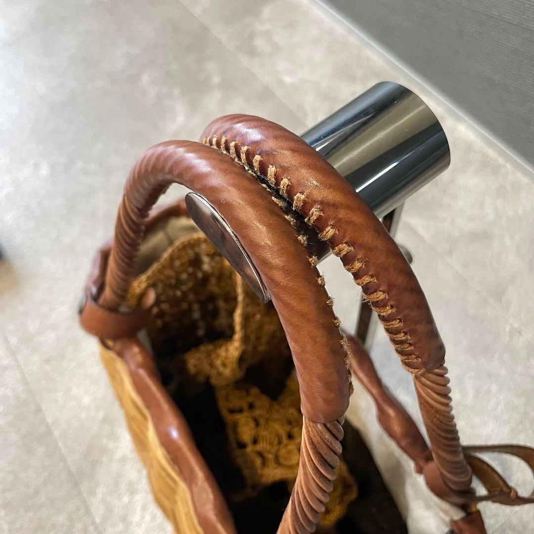 ★eb.a.gos エバゴス　かごバッグ　ハンドバッグ　リアルファー