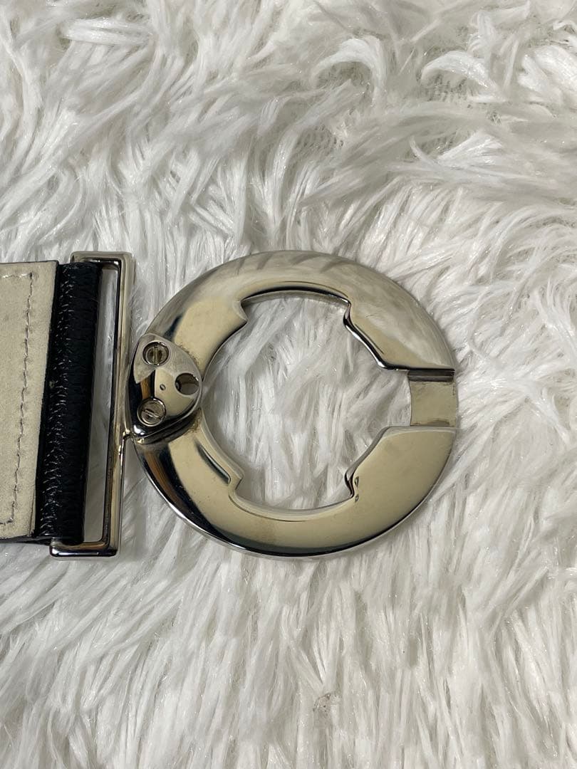 BVLGARI 本革 太ベルト ブラック シルバー金具 ロゴバックル