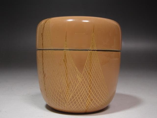 ☆　中村宗哲　白漆干し網蒔絵中棗　表千家十三代即中斎の花押がございます☆y546