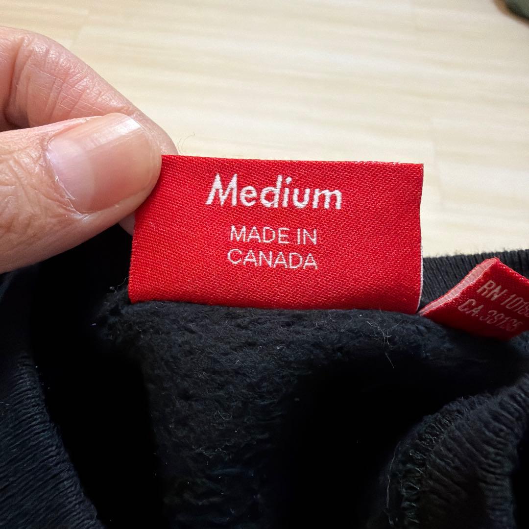 SUPREME ブラック クルーネック スウェット M