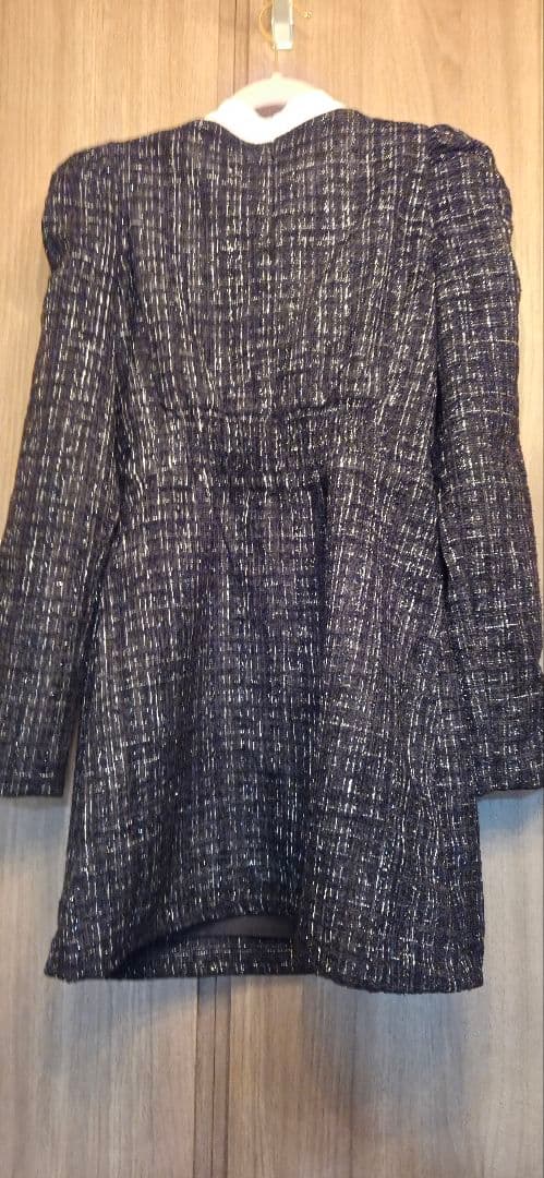 ワンピース ribbon tie tweed mini onepiece M