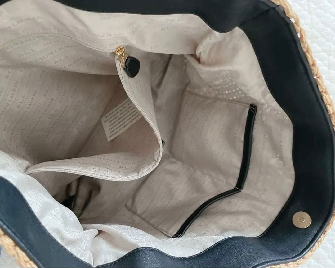 【限定お値下げ】Ralph Lauren ラルフローレン　トート　かごバッグ 黒