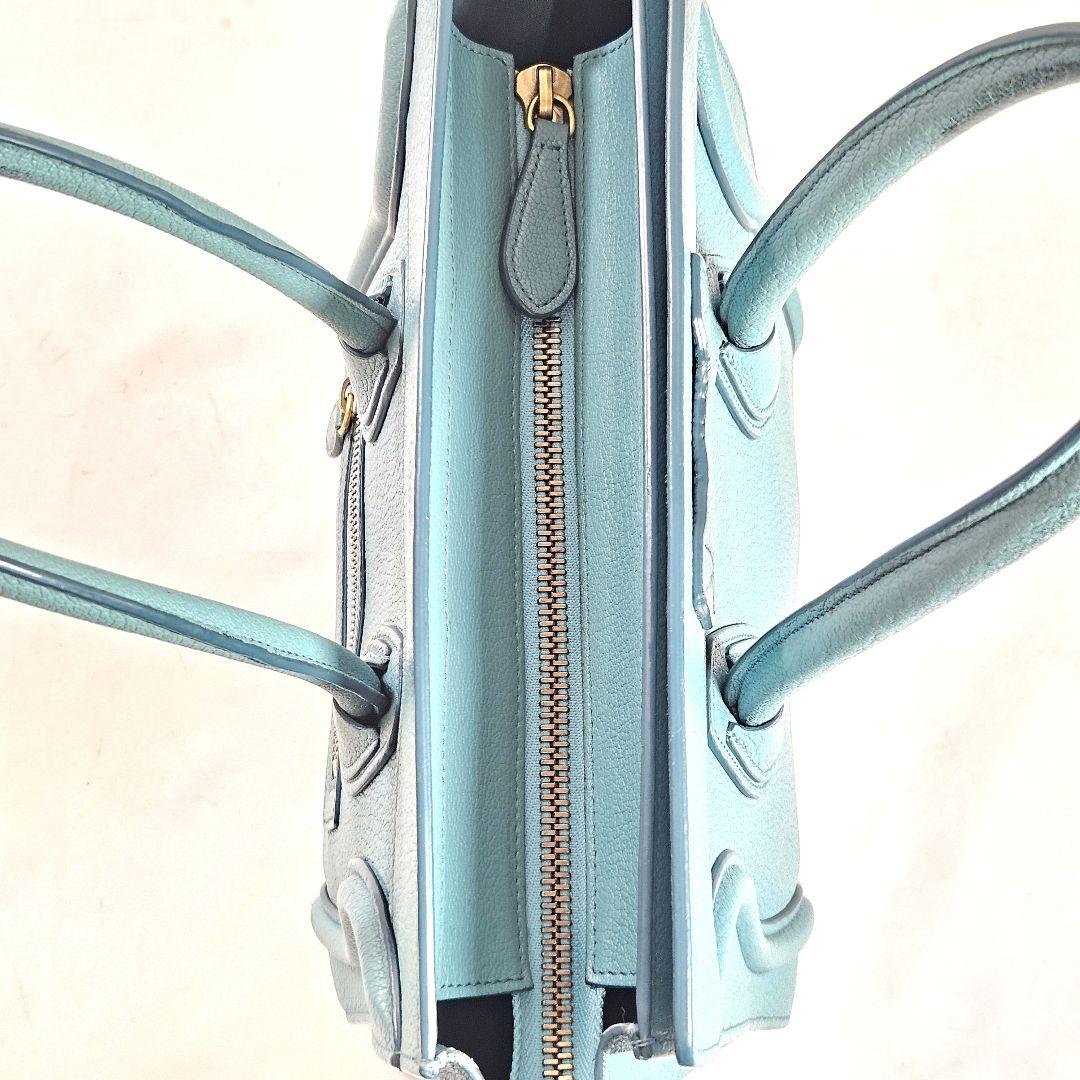 CELINE セリーヌ ラゲージ マイクロショッパー ハンドバッグ グリーン