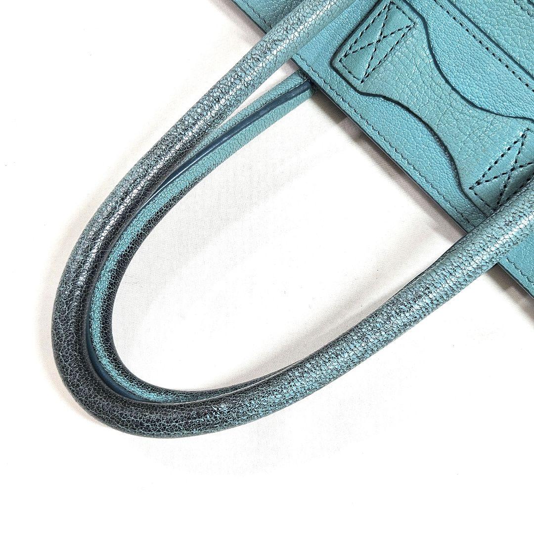 CELINE セリーヌ ラゲージ マイクロショッパー ハンドバッグ グリーン