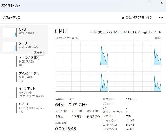 ミニPC DELL Optiplex 3050 Micro i3 6100T