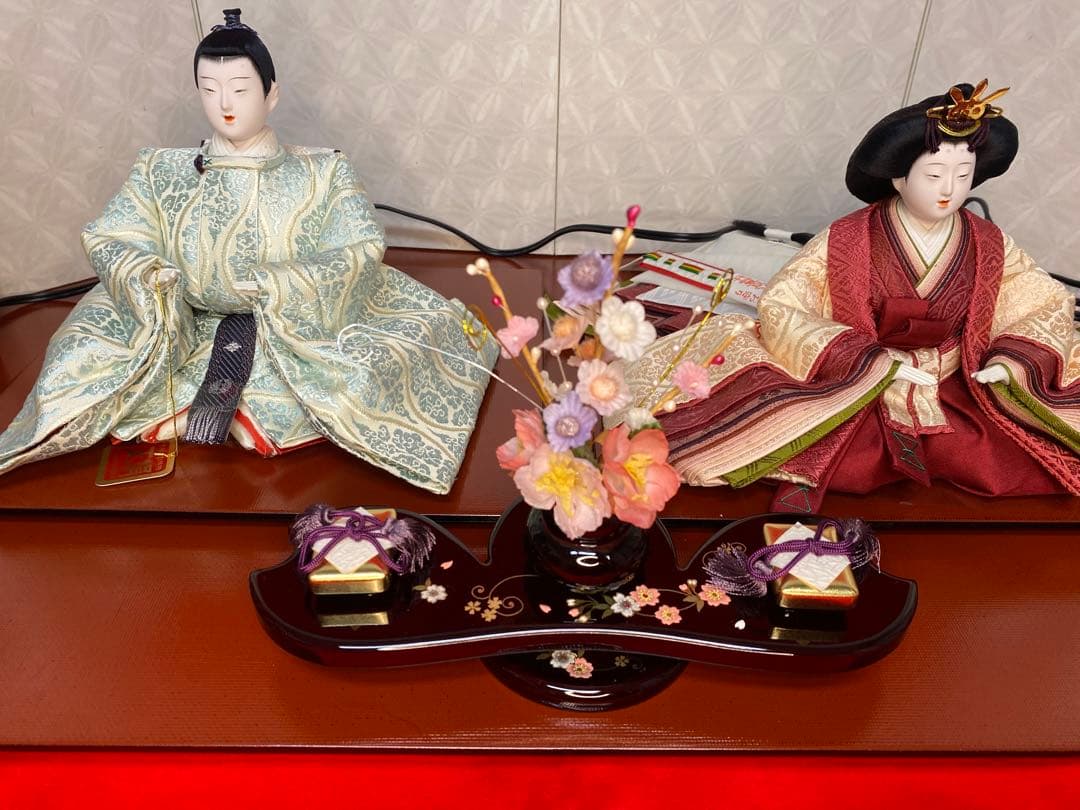 清水久遊　雛人形　親王平飾りセット・間口約８０×奥行約４０×高さ約２８㎝