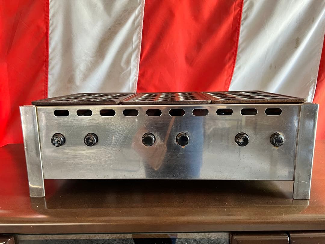 たこ焼き器　業務用　１5穴プレート３枚　45玉　プロパンガス　店舗　屋台　飲食店