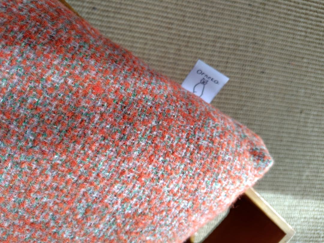 オルネドフォイユ犬猫用クッション桐ベッド オレンジ系