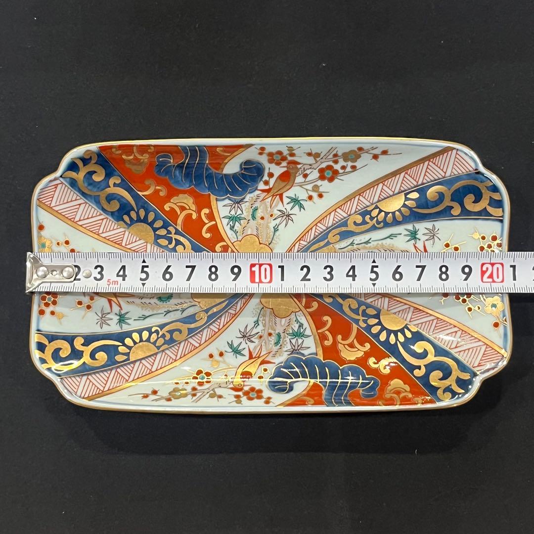 ゆ*う様 林九郎窯 色絵金彩 鳥文様 長皿｜有田焼・古伊万里風・和食器 5枚 セ