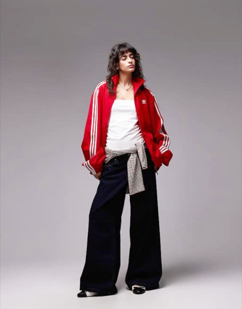 赤XL★adileniumオーバーサイズトラックジャケット★ナイロンジャケット