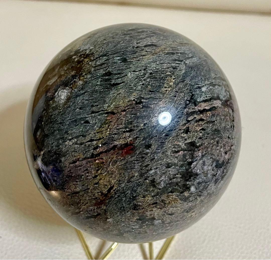 ガーデンクォーツ マリアナ海溝模様 スフィア 庭園水晶 浄化 約1キロ 虹入