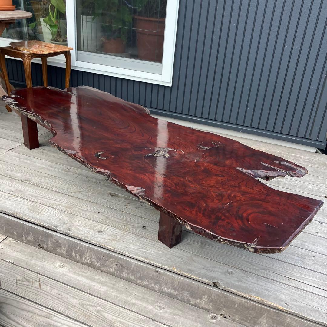 昭和レトロ 銘木 一枚板 横長 大型座卓 センターテーブル 古家具 古民家