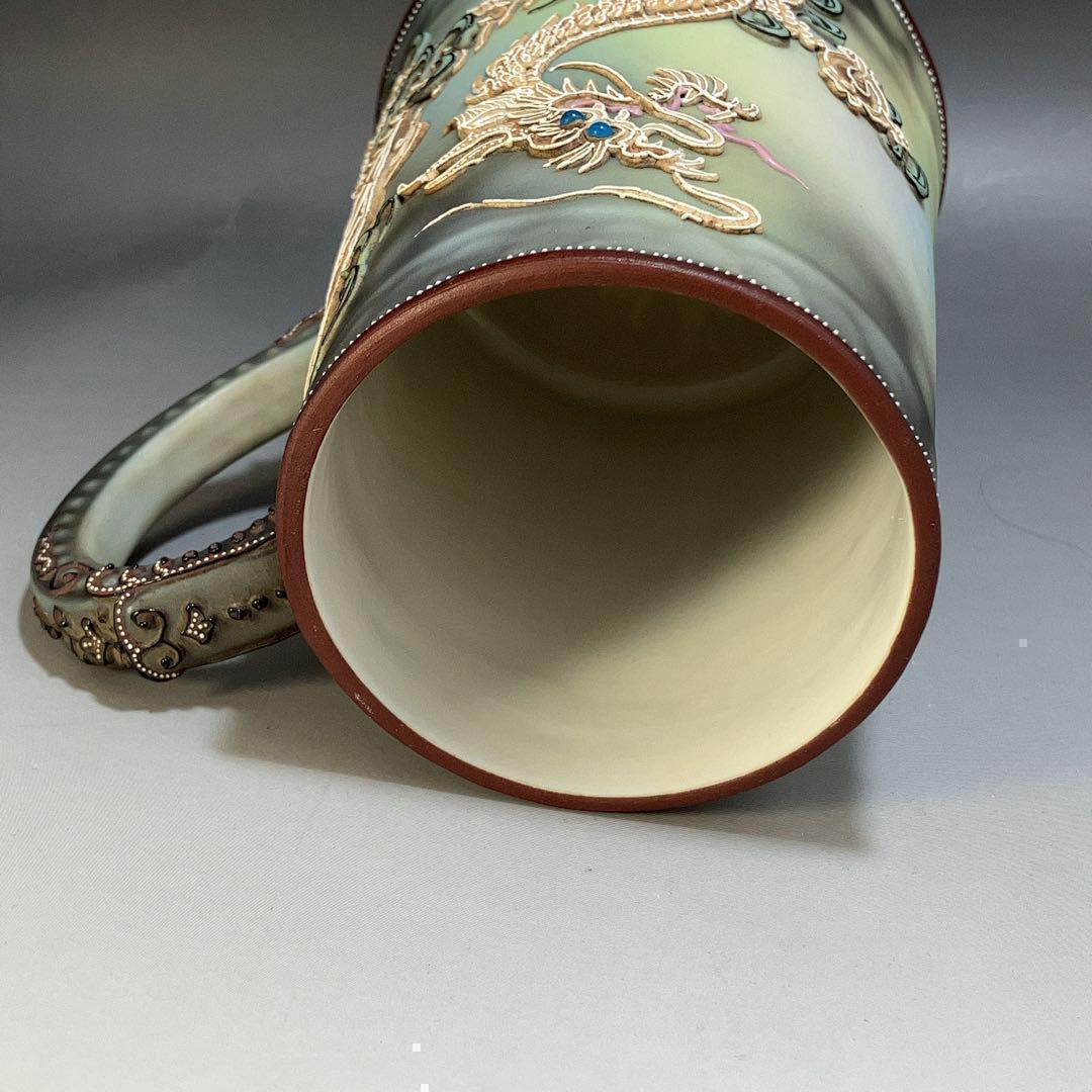 ★激起床★高さ14cm オールドノリタケ コップ ドラゴン カップ花瓶1822