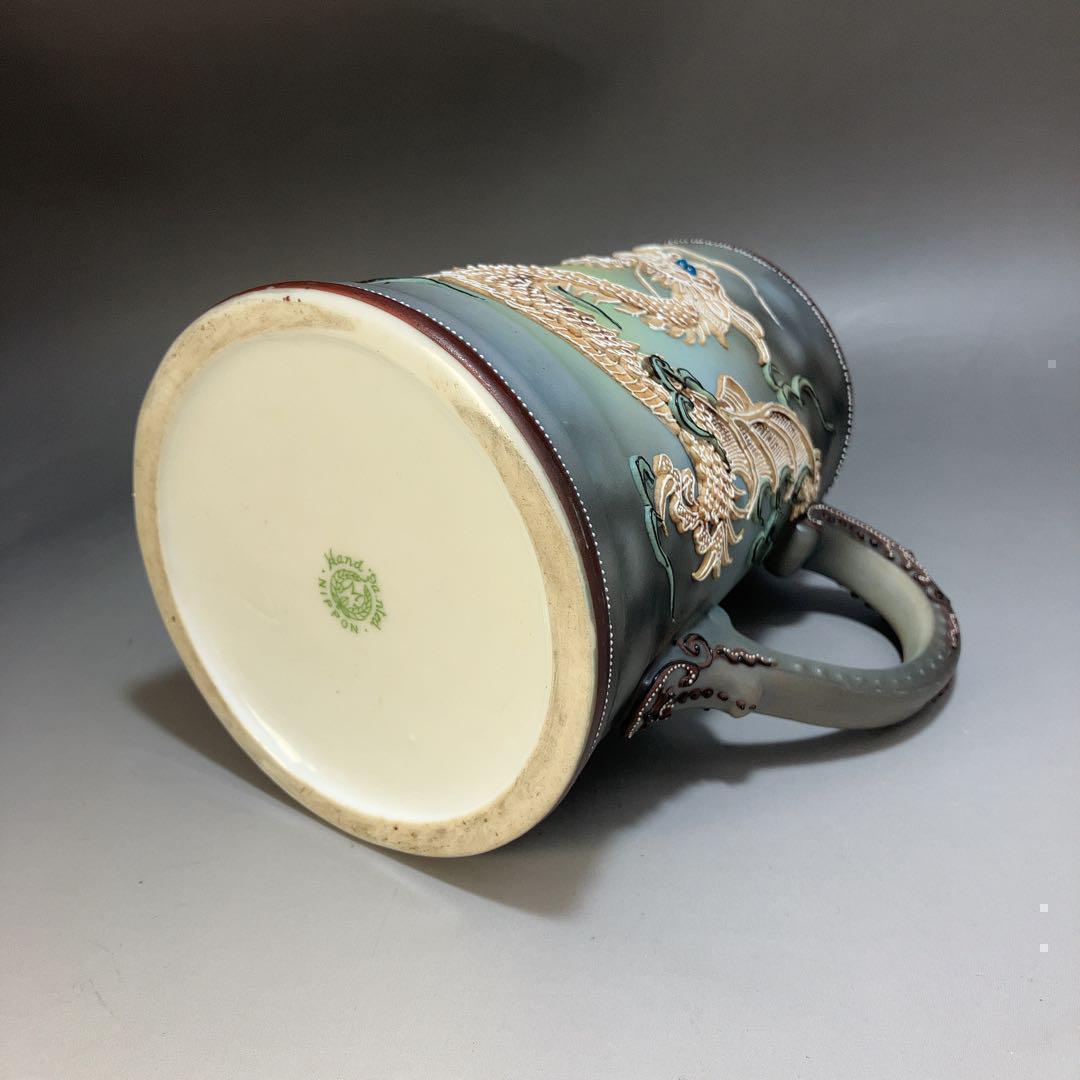 ★激起床★高さ14cm オールドノリタケ コップ ドラゴン カップ花瓶1822