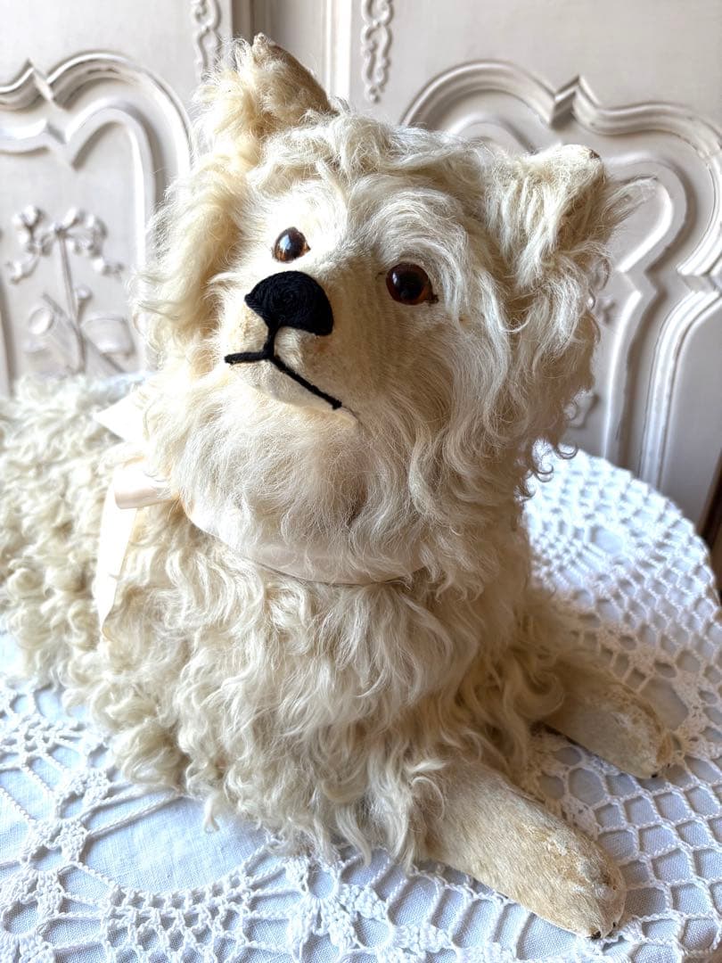 ♡パジャマドッグ　LOULOU フランスアンティーク　コンパニオンドッグ　布花付