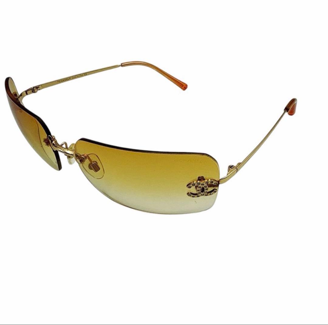 シャネル サングラス 4017-D ココマーク ラインストーン リムレス Y2K