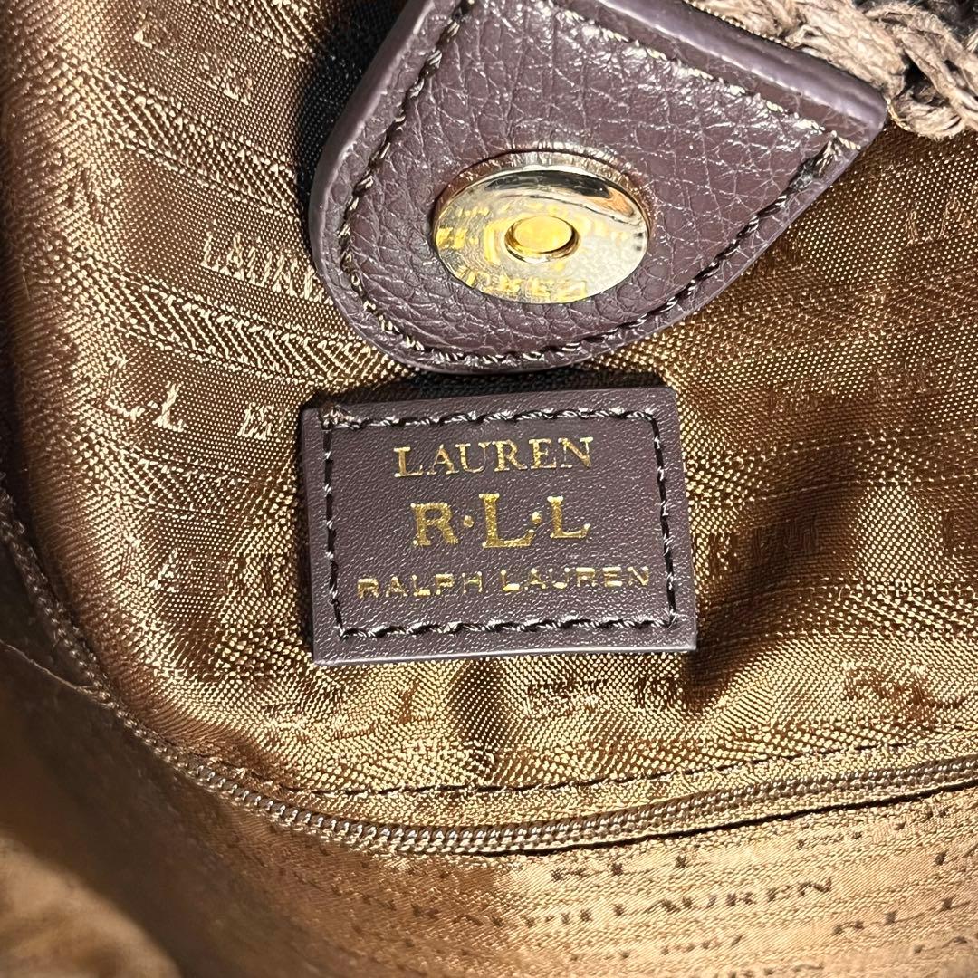 美品✨ローレンラルフローレン かごバッグ ロゴチャーム ゴールド金具