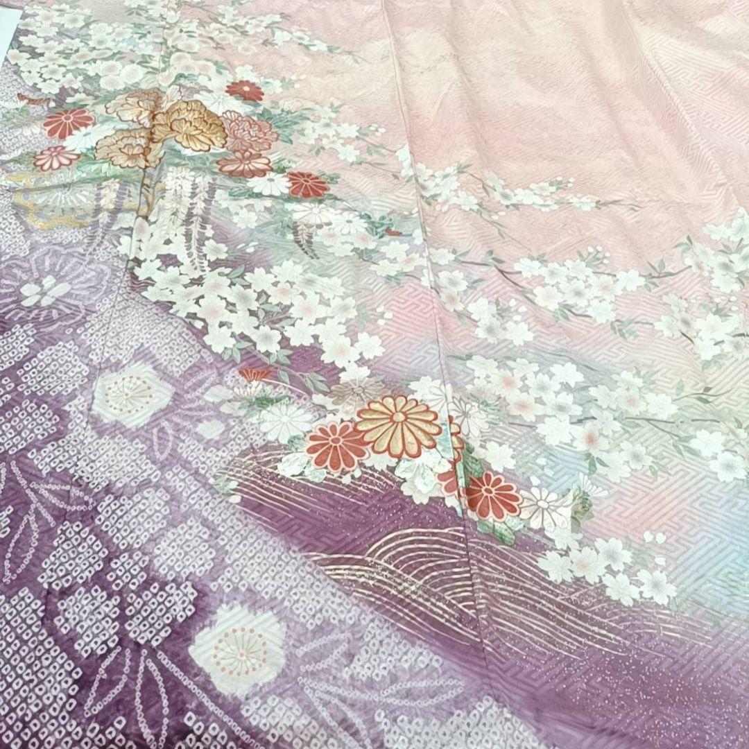 LULU91 着物 振袖 ピンクオレンジ グラデーション 花 やまと謹製