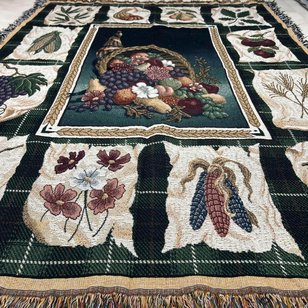 果物　野菜　マルチカバー　ソファーカバー　ヴィンテージラグ　172x132