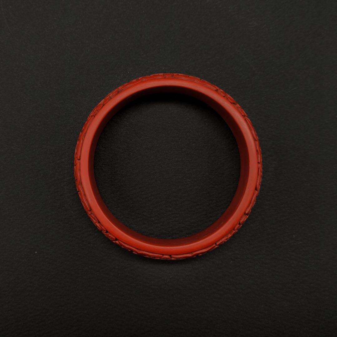 中国美術 堆朱 漆彫 腕輪 アンティーク ブレスレット　バングル アクセサリー