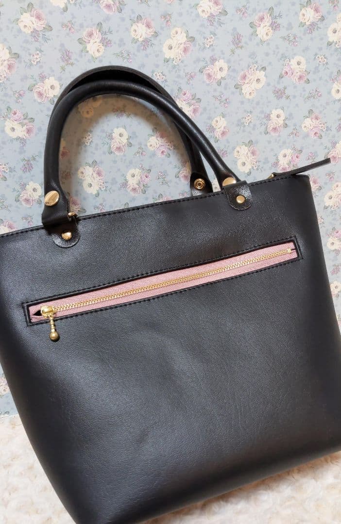 美*ち様 ジョリーフルール　フラップファスナートート　マイリトルテイラー　ブラッ